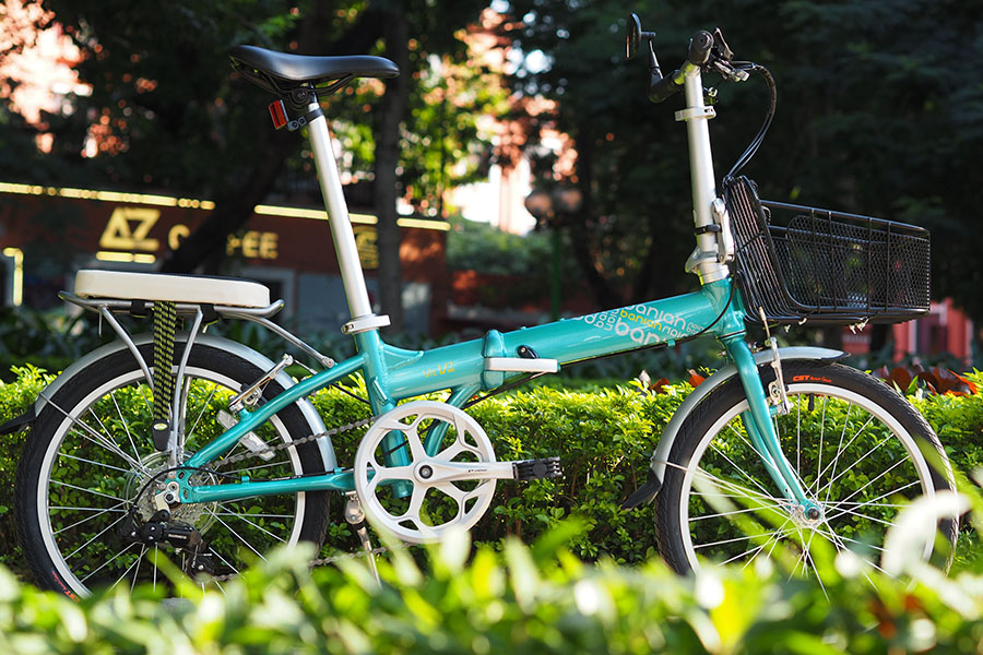 Xe đạp gấp banian V7 _ xanh ngọc